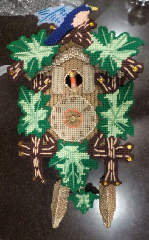 Vintage Plastic Canvas Working Wall Cuckoo Clock