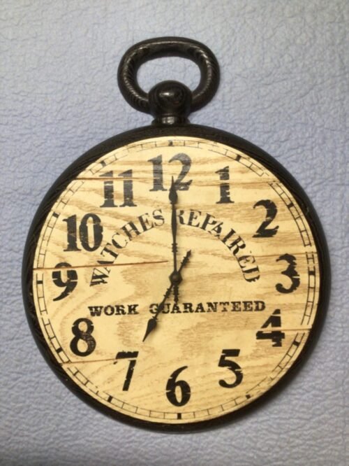 Vintage Pocket Watch Style Wall Clock- battery operated