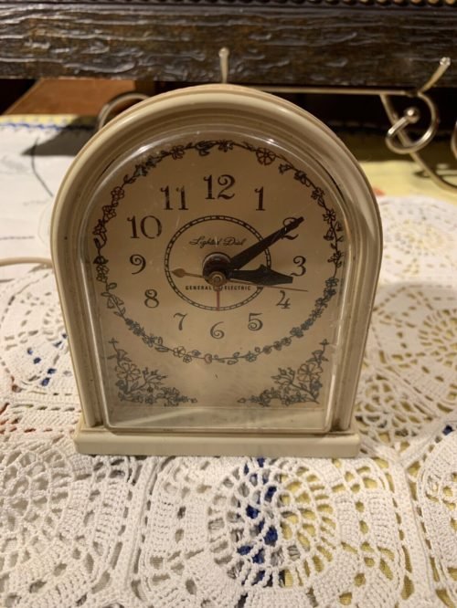 Vintage Pre Battery Alarm Clock~French Country Design~Florals