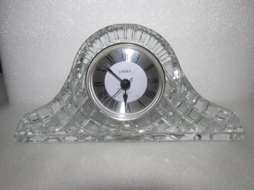 *VINTAGE* Quartz LINDEN 24% Lead Crystal Mantel Clock