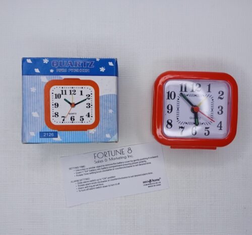 Vintage Quartz New Fashion Mini Travel Alarm Clock Red Plastic