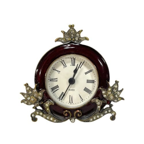 Vintage Quartz Table/Desk Clock Resin Jeweled Bohemian 90s Mantle/Table Clock