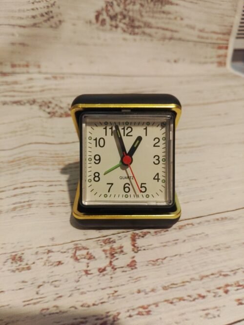 Vintage Quartz Travel Alarm Clock w/ Glow in Dark Numbers & Hands