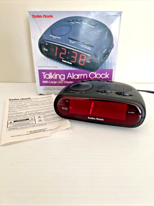 Vintage Radio Shack Talking LED Alarm Clock Digital Display #63-912 Travel