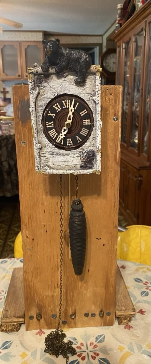 Vintage Rare German Single Weight “Bear” Wall Clock