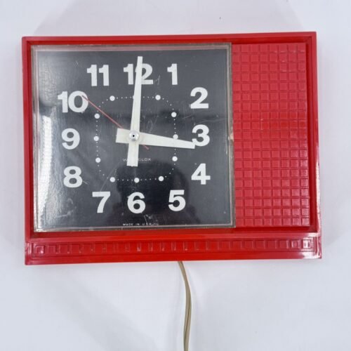 Vintage Rare Red Westclox Kitchen Wall Clock Fortune S13-AN Works USA