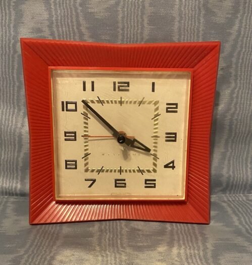 Vintage Rare Red Westclox Kitchen Wall Clock USA