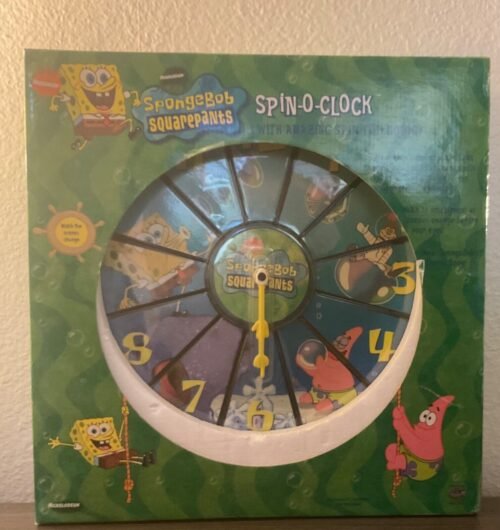 Vintage Rare SpongeBob SquarePants Spin-O-Clock Wall Clock Nickelodeon New/ Box