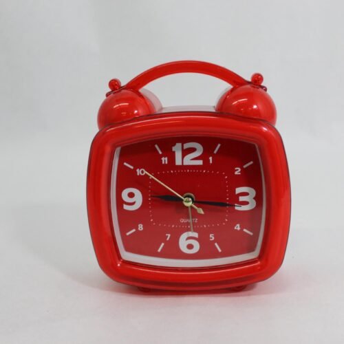 Vintage Red Alarm Clock Retro Collectible Decorative Clock