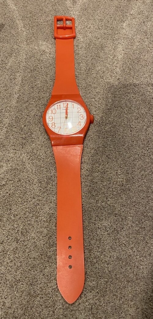 Vintage Red wall watch large clock in watch shape Commodore Quartz 52”