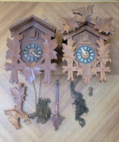 VINTAGE REGULA AUGUST SCHWER & CUCKOO MFG CO GERMAN CARVED CUCKOO CLOCK PARTS