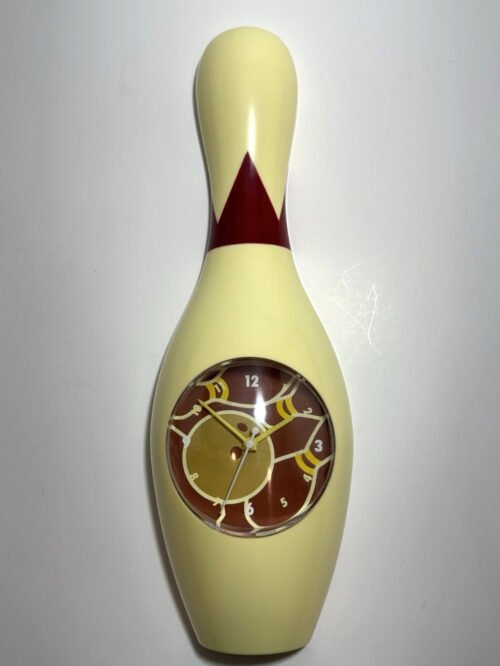 vintage/retro 15" Bowling Pin Wall Clock Man Cave Big Lebowski • WORKS GREAT