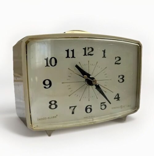Vintage Retro Atomic Age GE Snooz-Alarm Electric Clock #7320 Tested, Working