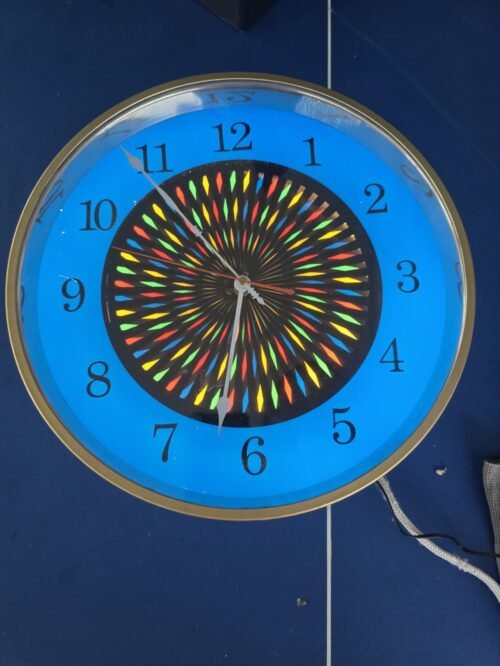 Vintage Retro Rare Stunning Psychedelic Blue Electric Clock
