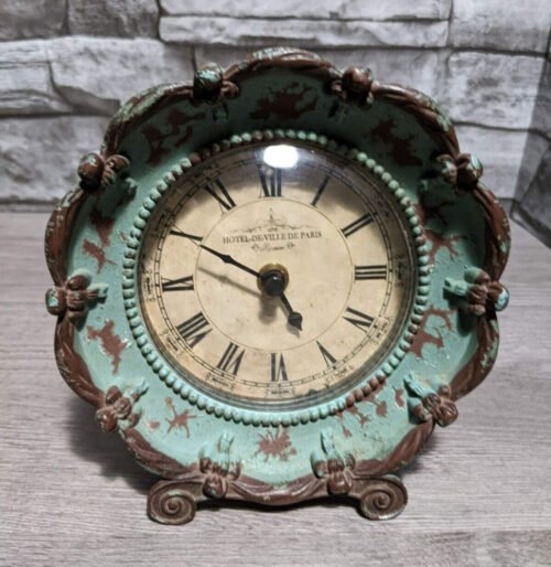 Vintage Retro Style Hotel De Ville De Paris 6" Table Mantel Clock Figurine Decor
