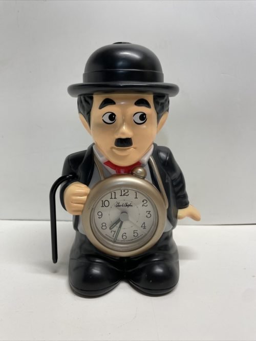 Vintage Rhythm Bubbles Inc Charlie Chaplin Quartz Alarm Clock In Working Order!