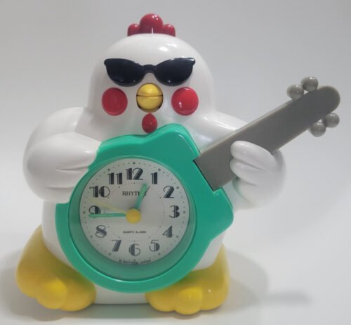 Vintage Rhythm Rock N Roll Chicken Alarm Clock 4RE441 Japan - READ KEEPS TIME!!