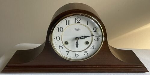 Vintage Ridgeway Tambour Mantel Shelf Hammer Chime Strike Deco Clock