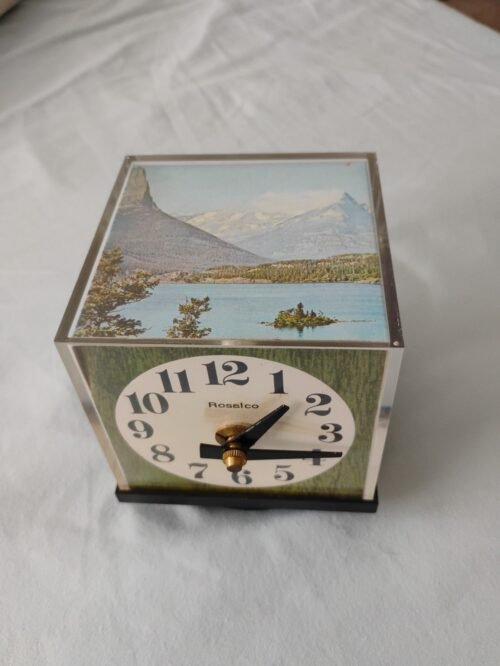 Vintage Rosal Co Clock Cube 70's made in Hong Kong Retro Nostalgic Works!
