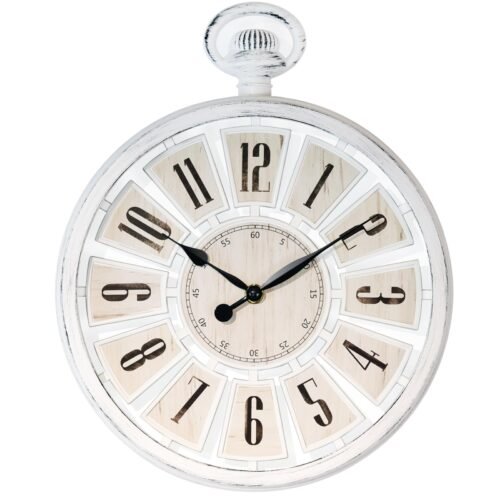 ® Vintage Round Wall Clock. Antique Retro Style. Battery Operated Silent Cloc...