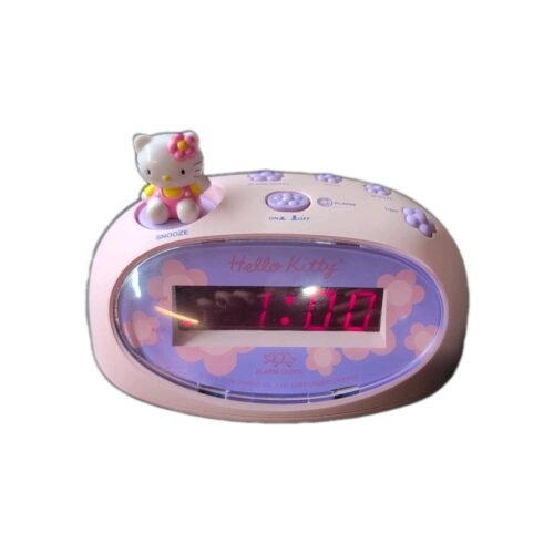 Vintage Sanrio Hello Kitty Digital Alarm Clock Pink Purple 2006 KT3005P Tested