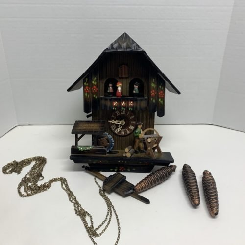 Vintage Schneider Cuckoo Clock Chalet Germany Black Forest Logger
