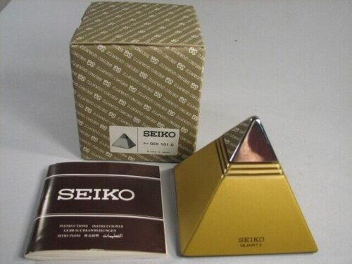 Vintage Seiko Pyramid Talking Alarm Clock Working + Box & Papers Subaru 1984