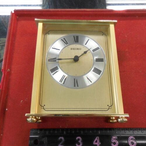 Vintage Seiko Quartz Carriage Brass Mantle Clock