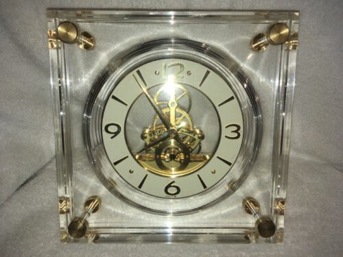 Vintage Seiko Quartz Skeleton Mantel Clock, works great