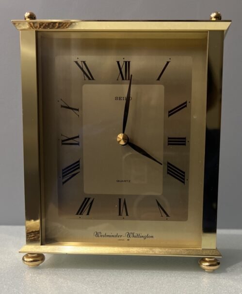 VINTAGE SEIKO QUARTZ WESTMINSTER WHITTINGTON CHIME MANTEL CLOCK, QQF151G JAPAN