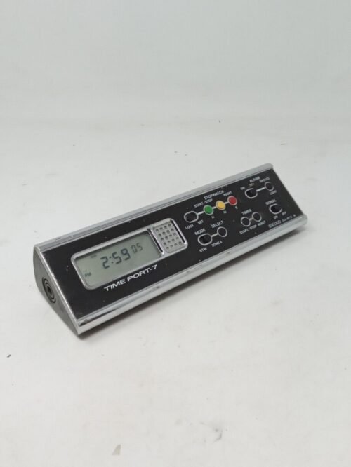Vintage Seiko TIME PORT-7 Digital Quartz Desk Clock Black Japan RARE (Tested)