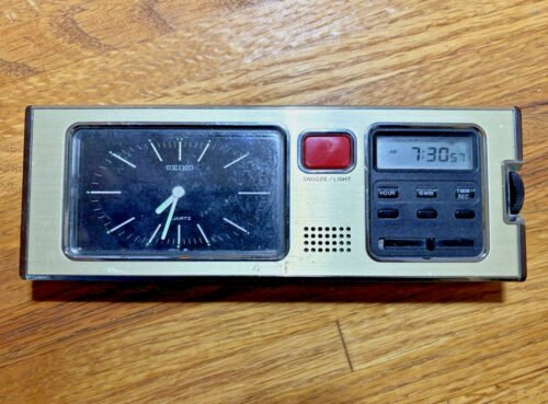 Vintage Seiko Travel Alarm Clock - SP304F 72104 - Works but missing stand