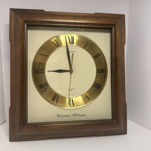 Vintage Seiko Westminster Whittington Chiming Quartz Wall Clock QQX216B Works