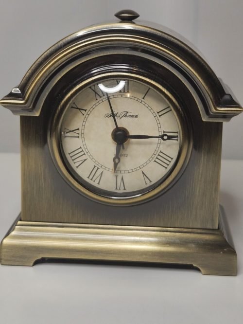 Vintage Seth Thomas Gold Brass Rapture Quartz Alarm Clock Mantle Small Battery