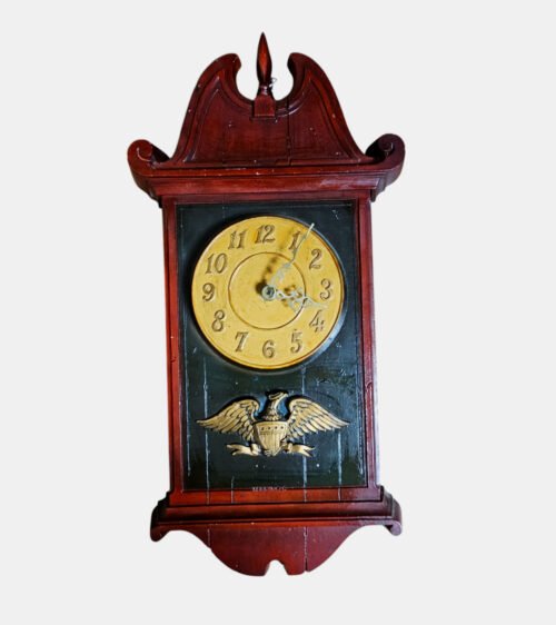 Vintage Sexton 1967 Patriotic Eagle Cast Iron Wall Clock 24" X 9" USA Red 60s