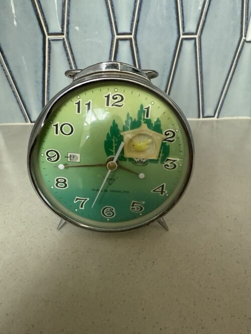 Vintage Shanghai, China Animated Bird Wind Up Alarm Clock