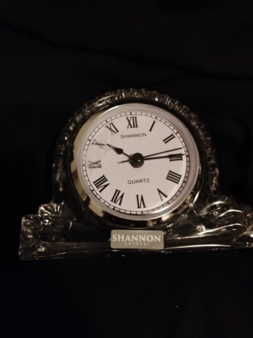 Vintage Shannon Crystal Desk Clock. Designs of Ireland. Hand Crafted