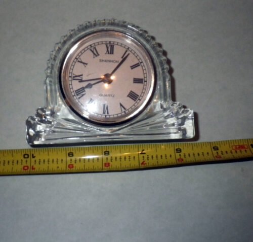 Vintage Shannon Crystal Mantle Clock Small working