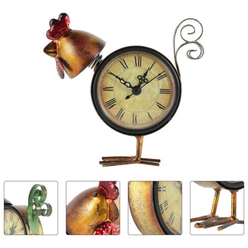 Vintage Silent Table Clock Figurine Statue Chick Ornament Home Decor Clocks