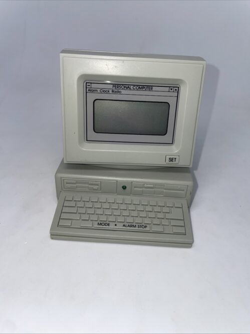 Vintage SILICON SOUND Desktop Computer Alarm Clock Radio (888-0737) 80’s PC