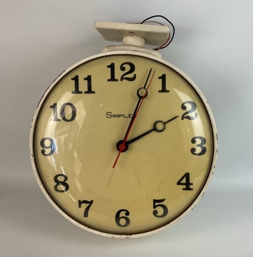 Vintage Simplex Large DOUBLE SIDED School Industrial Clock Bubble Glass
