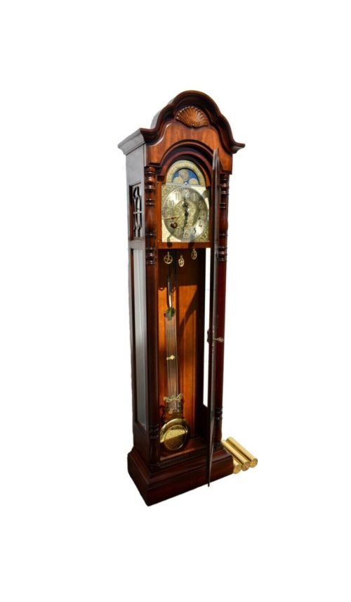 Vintage Sligh Cherry Traditional Style Grandfathers Clock