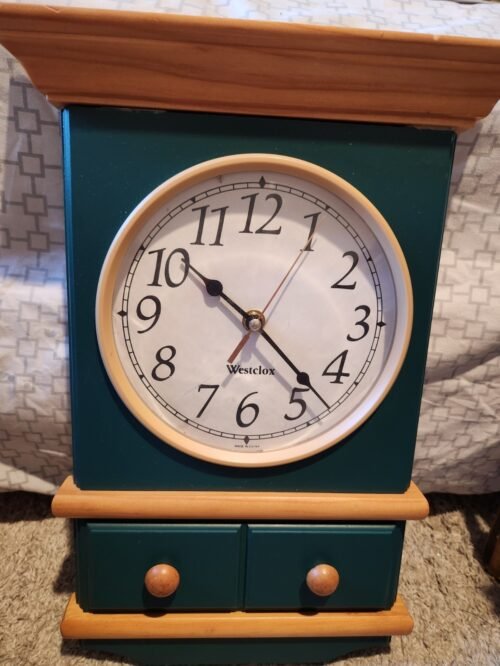 Vintage Solid Wood Westclox,wall Clock 15"T/9"W