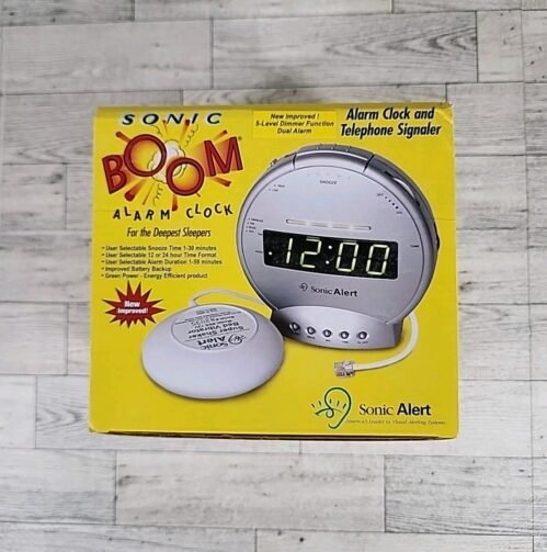 Vintage Sonic Boom Alarm Clock Extra Loud Deep Sleepers w/ Telephone Signaler