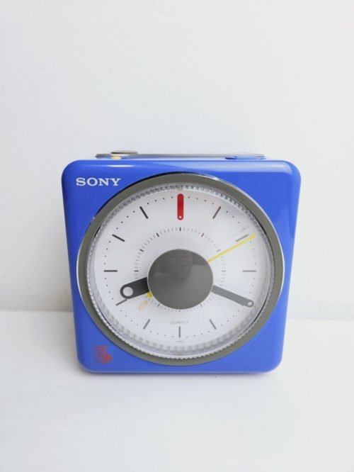 Vintage Sony ICF-A10W Blue AM FM Radio Alarm Clock Retro