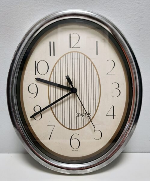 Vintage Spartus Quartz Battery Operated Wall Clock- Made In USA- Works