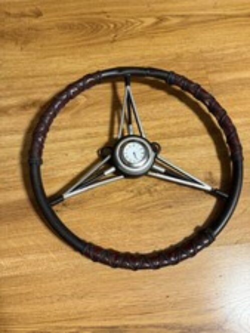 Vintage Steering Wheel Clock Wall Hanger Large Decor RARE