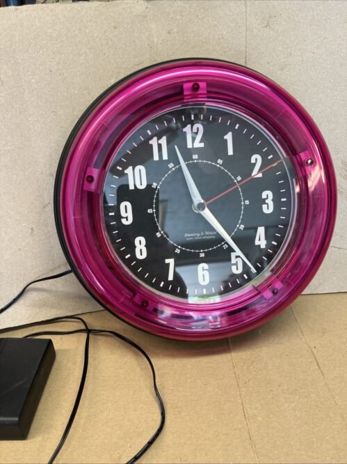VINTAGE STERLING & NOBLE NEON WALL CLOCK