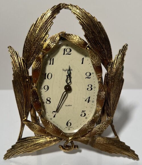 Vintage Stylebuilt Wind Up Alarm Clock Elegant Gold Design made in West Germany