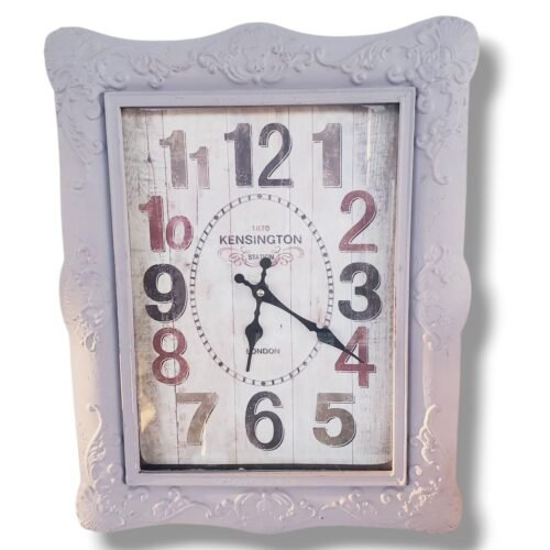 Vintage Style Kensington Station Wall Clock Rustic Shabby Chic Decorative Frame